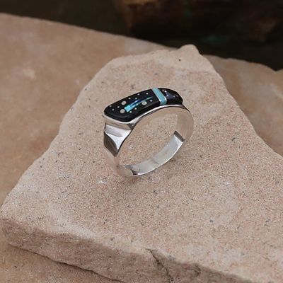 Tapered inlay ring w/ Night Sky design