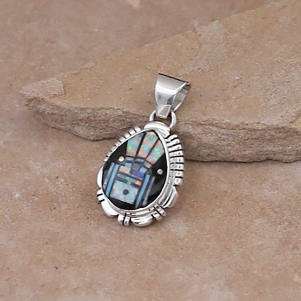 Mini  inlay pendant by artist Clayton Tom
