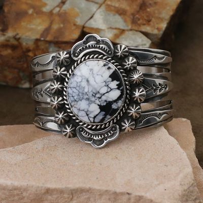 Large bracelet w/ White Buffalo stone