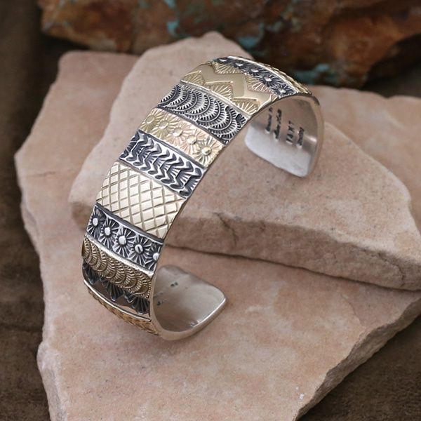 Marc Antia multi stamp gold &amp; silver bracelet