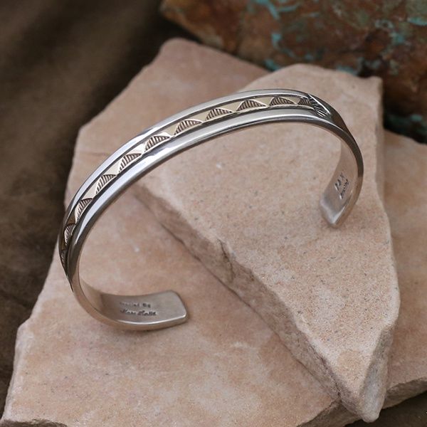 Marc Antia narrow heavy bracelet-gold &amp; silver