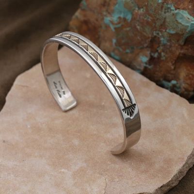 Marc Antia narrow heavy bracelet-gold &amp; silver