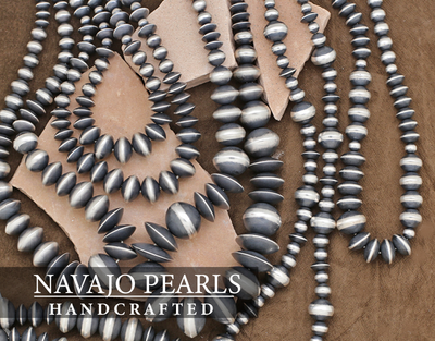 Navajo Pearls Necklace - Silver Beads Necklace - Spirit of Santa Fe