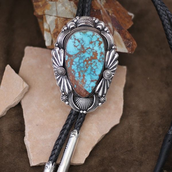 Delbert Gordon Bolo tie w/Royston turquoise