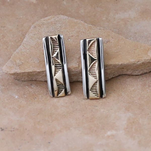 14kt gold &amp; silver post earrings