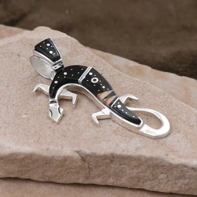 Night Sky design Gecko pendant