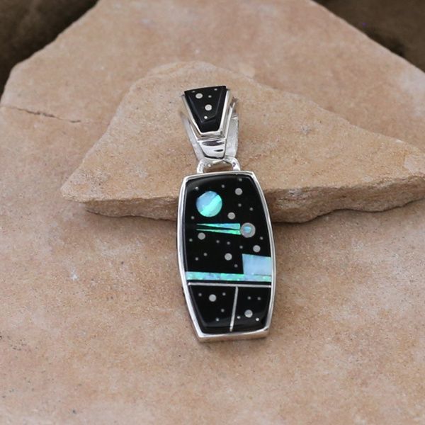 Night Sky inlay reversible pendant