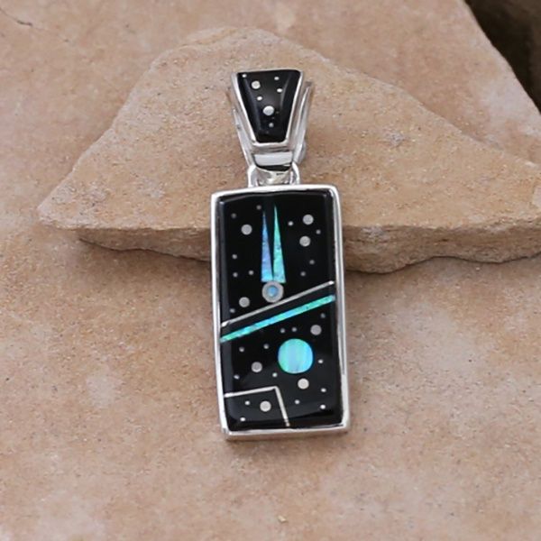 Night Sky inlay rectangular pendant