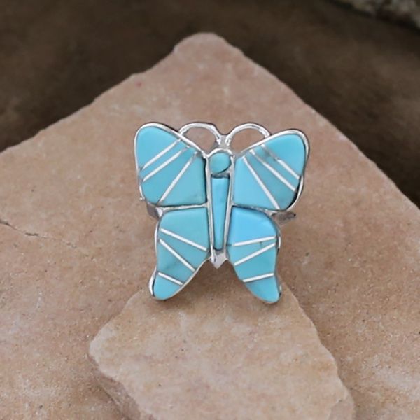 Butterfly ring w/ turquoise inlay