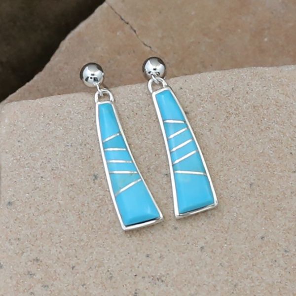 Turquoise inlay dangle earrings