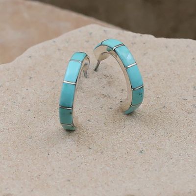 Small Zuni inlay channel earrings