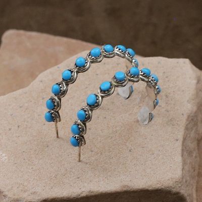 Medium Zuni 1/2 hoop earring