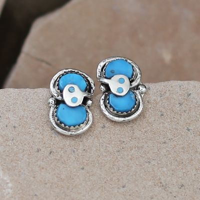 Zuni turquoise earrings - Effie Calavaza