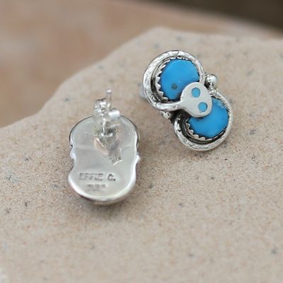 Zuni turquoise earrings - Effie Calavaza