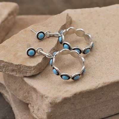 Zuni circle dangle earrings