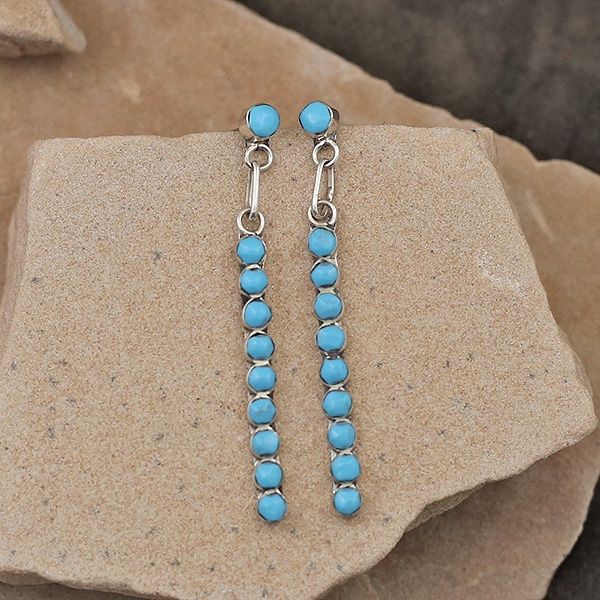 Long Zuni dangle earrings