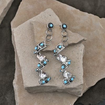 Long Swirl style Zuni earrings