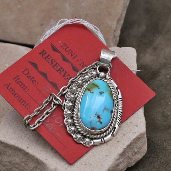 Large turquoise pendant-Pawn Jewelry