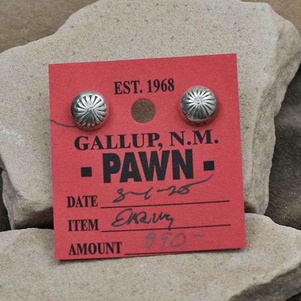 Navajo silver stud earrings-Pawn Jewelry
