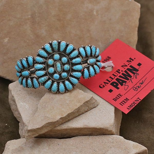 Zuni petit point cluster stone bracelet-Pawn jewelry