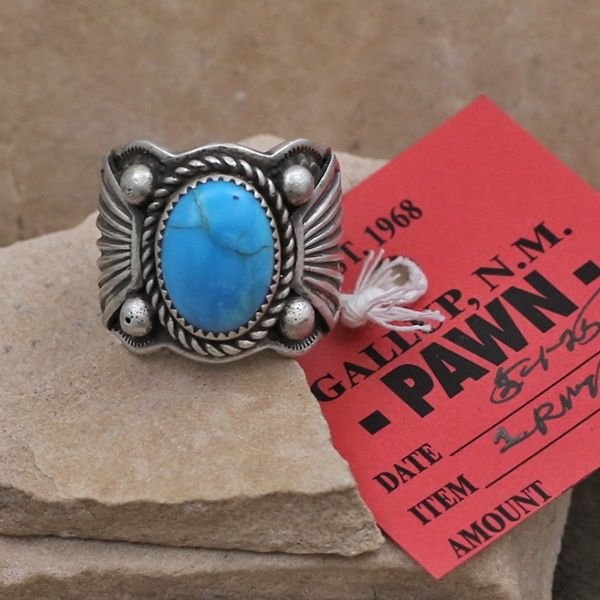 Large turquoise Navajo ring-Pawn Jewelry