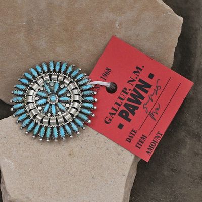 Zuni needle point pin-pendant-Pawn Jewelry