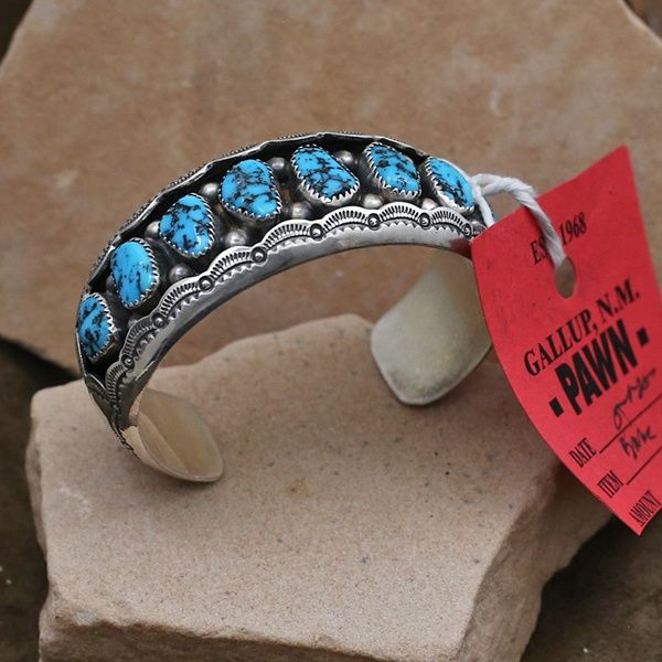 Navajo shadow bow style bracelet-Pawn Jewelry
