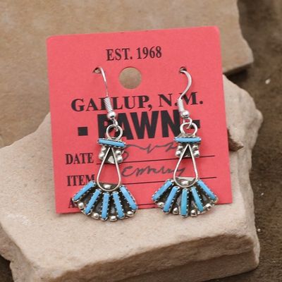 Zuni dangle turquoise earrings-Pawn Jewelry