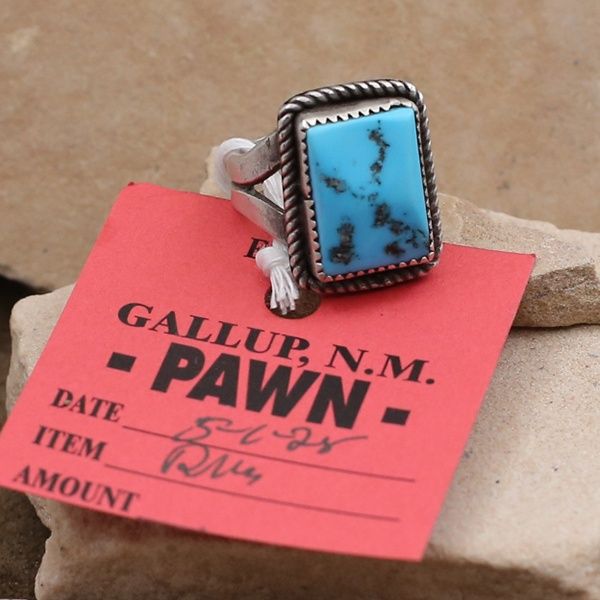 Navajo ring w/ Kingman turquoise-Pawn Jewelry