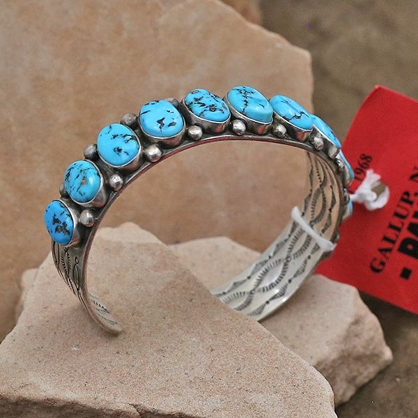 11 stone turquoise bracelet-Pawn Jewelry