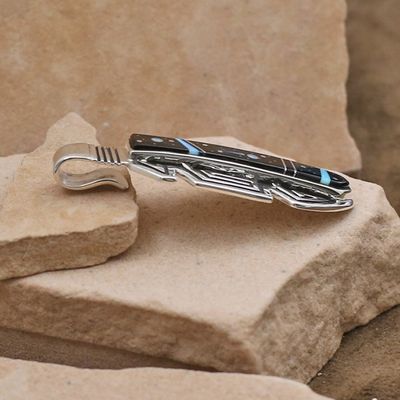 Large feather pendant w/ Night Sky design