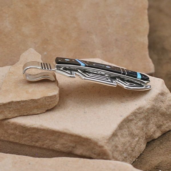 Large feather pendant w/ Night Sky design