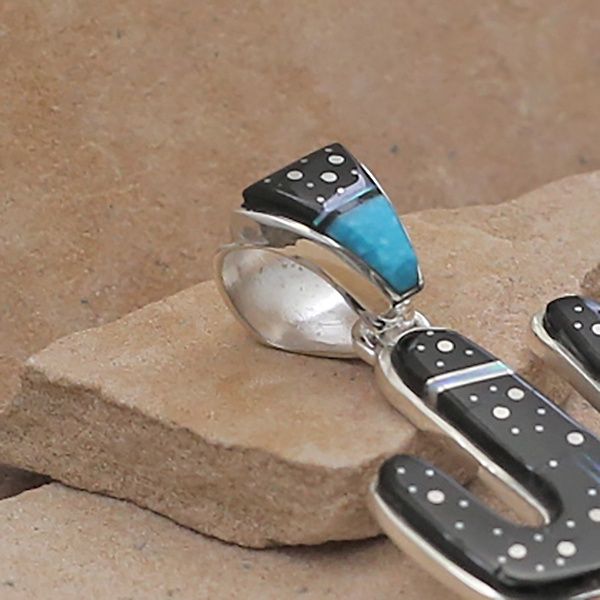 Night Sky inlay Cactus pendant
