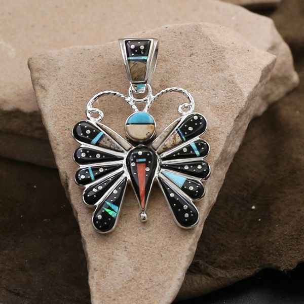 Night Sky inlay Butterfly pendant