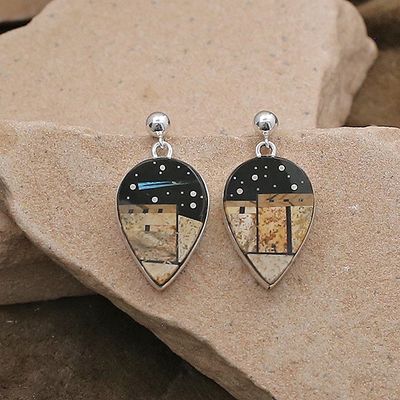 Tear Drop dangle earrings- Adobe Pueblo