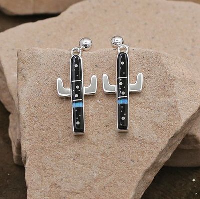 Saguaro Cactus earrings w/ Night Sky design