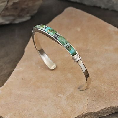 Turquoise &amp; Cultured opal inlay bracelet