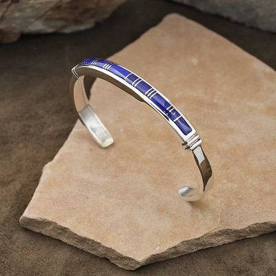 Extra Large Lapis inlay bracelet