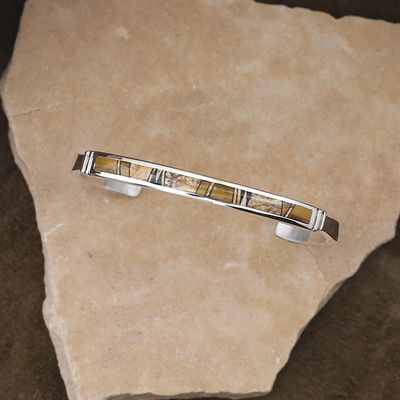 Extra Large Tiger Eye &amp; Jasper inlay bracelet