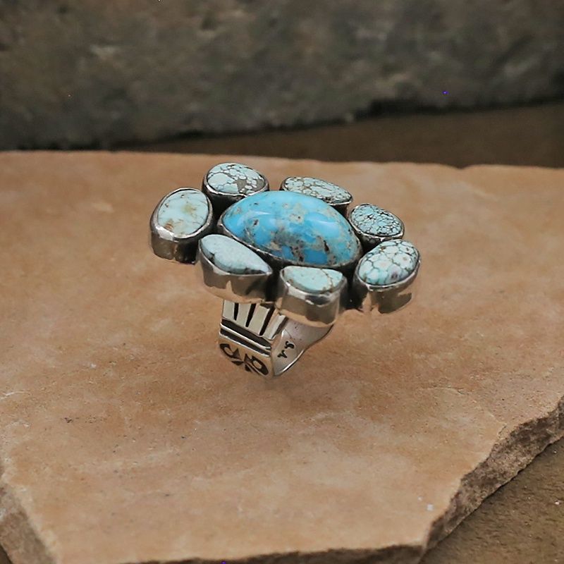 Multi stone cluster ring