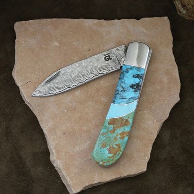 Multi Turquoise inlay knife