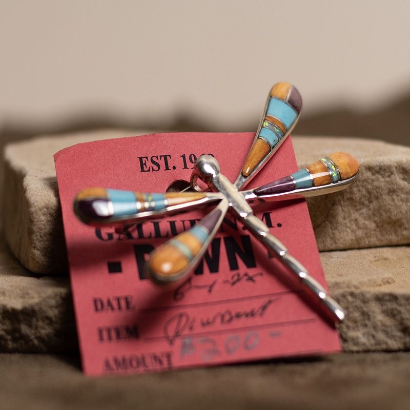 MultiColor Inlay DragonFly Pin