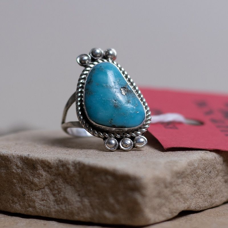 Turquoise Ring with Split Wire Shank