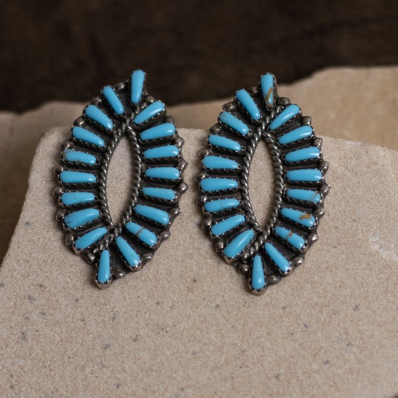 Pawn Turquoise Petit Point Earrings