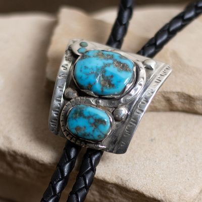 1970s Two Stone Small Snake Design Bolo Tie