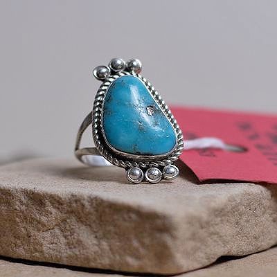 Turquoise Ring with Split Wire Shank