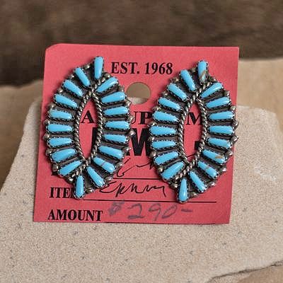 Pawn Turquoise Petit Point Earrings
