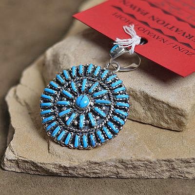 Zuni Needlepoint Pendant