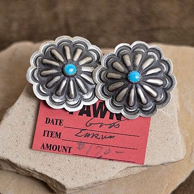 Large Concho Style Navajo Earrings