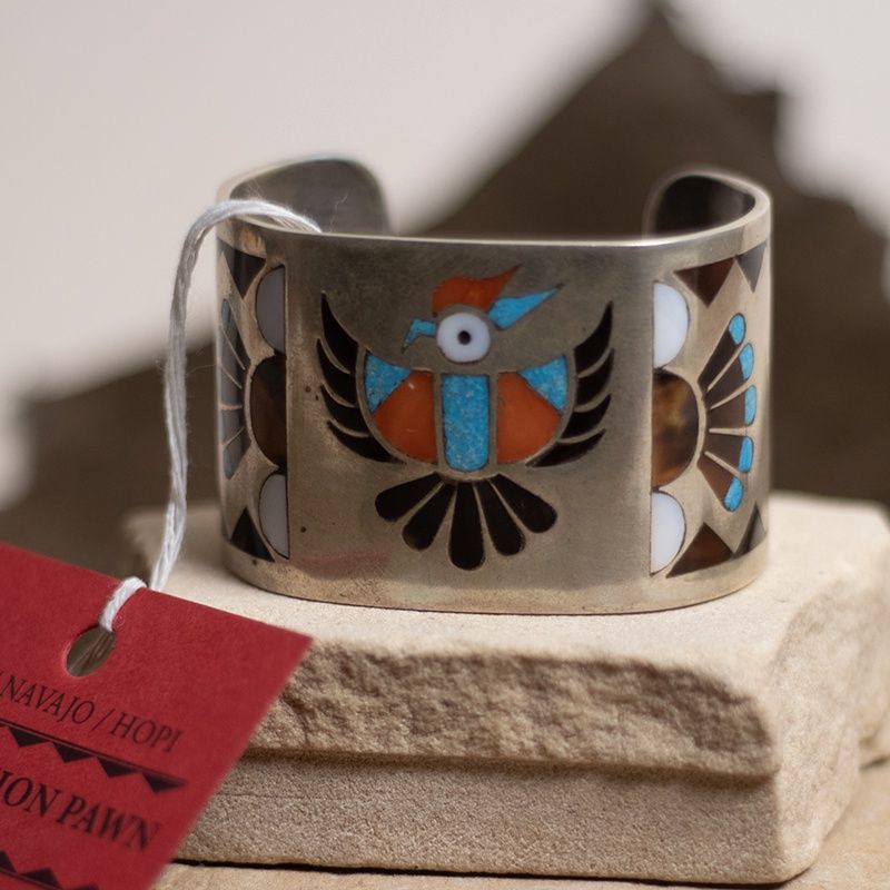 Circa 1970s Inlayed Thunderbird Cuff